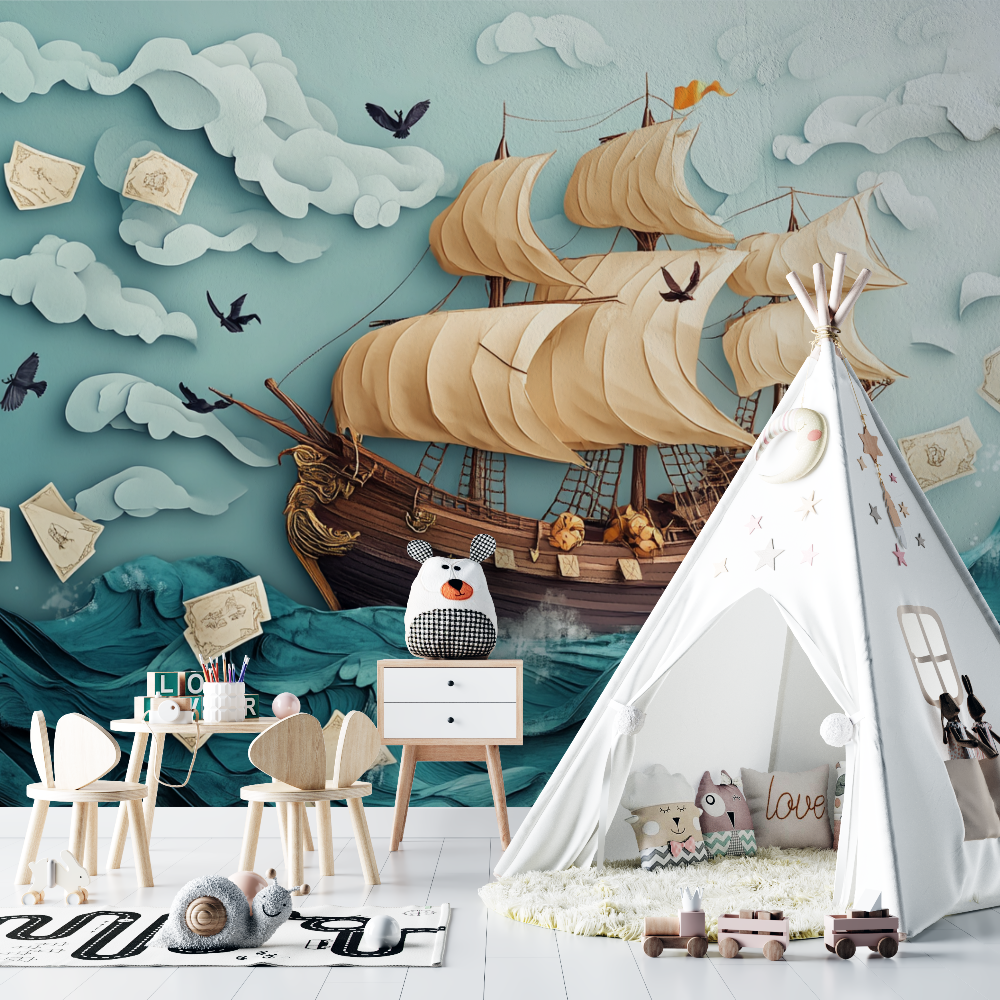 Papier peint pirates pour enfants chambre bebe