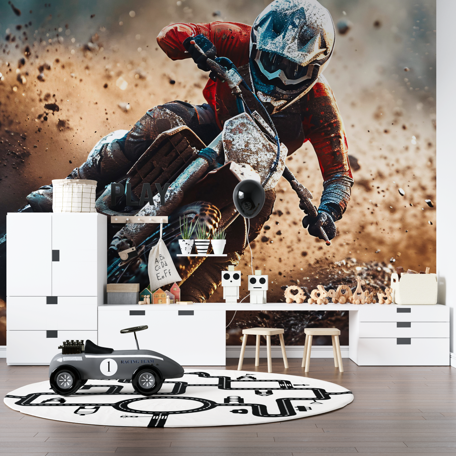 Papier peint moto cross pano anime