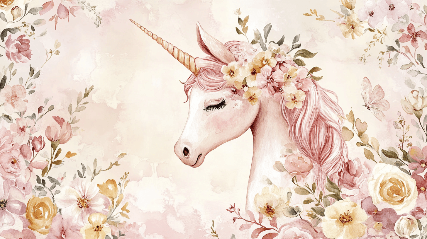 Papier Peint Déco Licorne Chambre Danseuse En Fleur