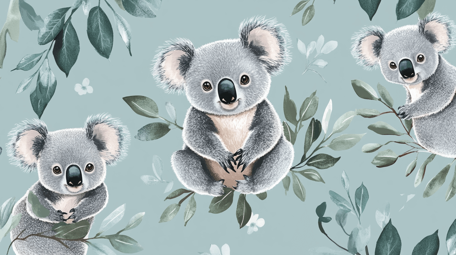 Papier Peint Koala Câlin De Bébé