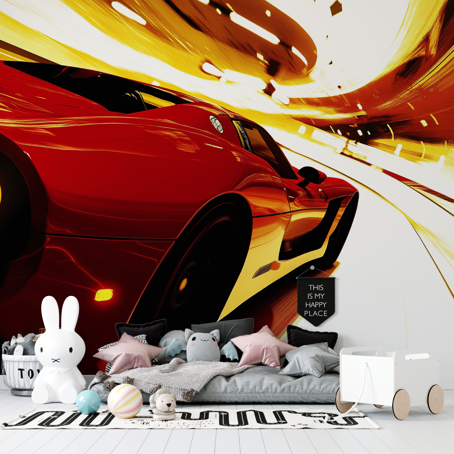 Papier peint chambre voiture tuning tapisserie garcon