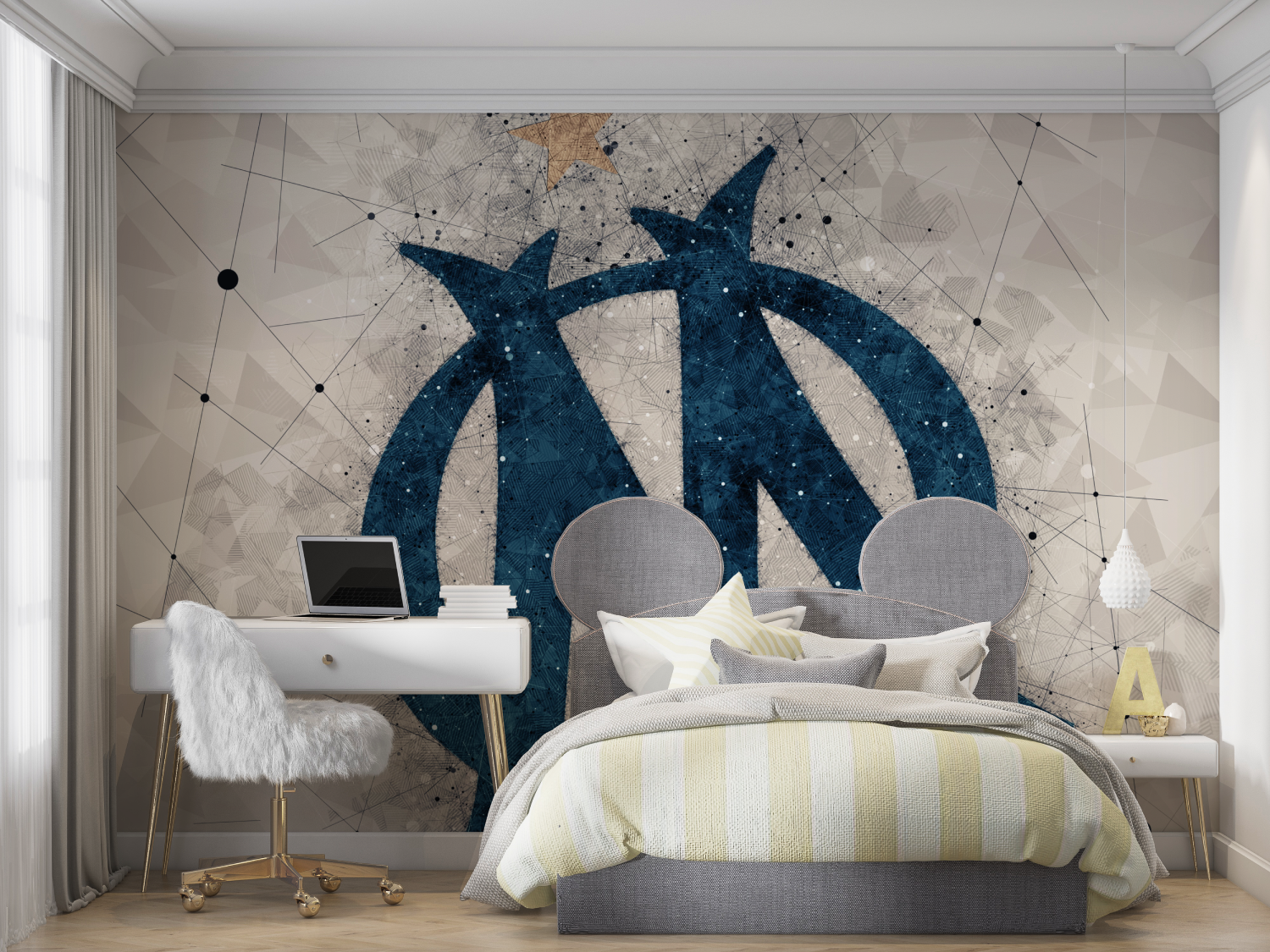 Papier peint foot marseille mur chambre panoramique