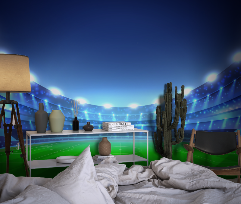 Papier peint terrain de foot chambre dado1