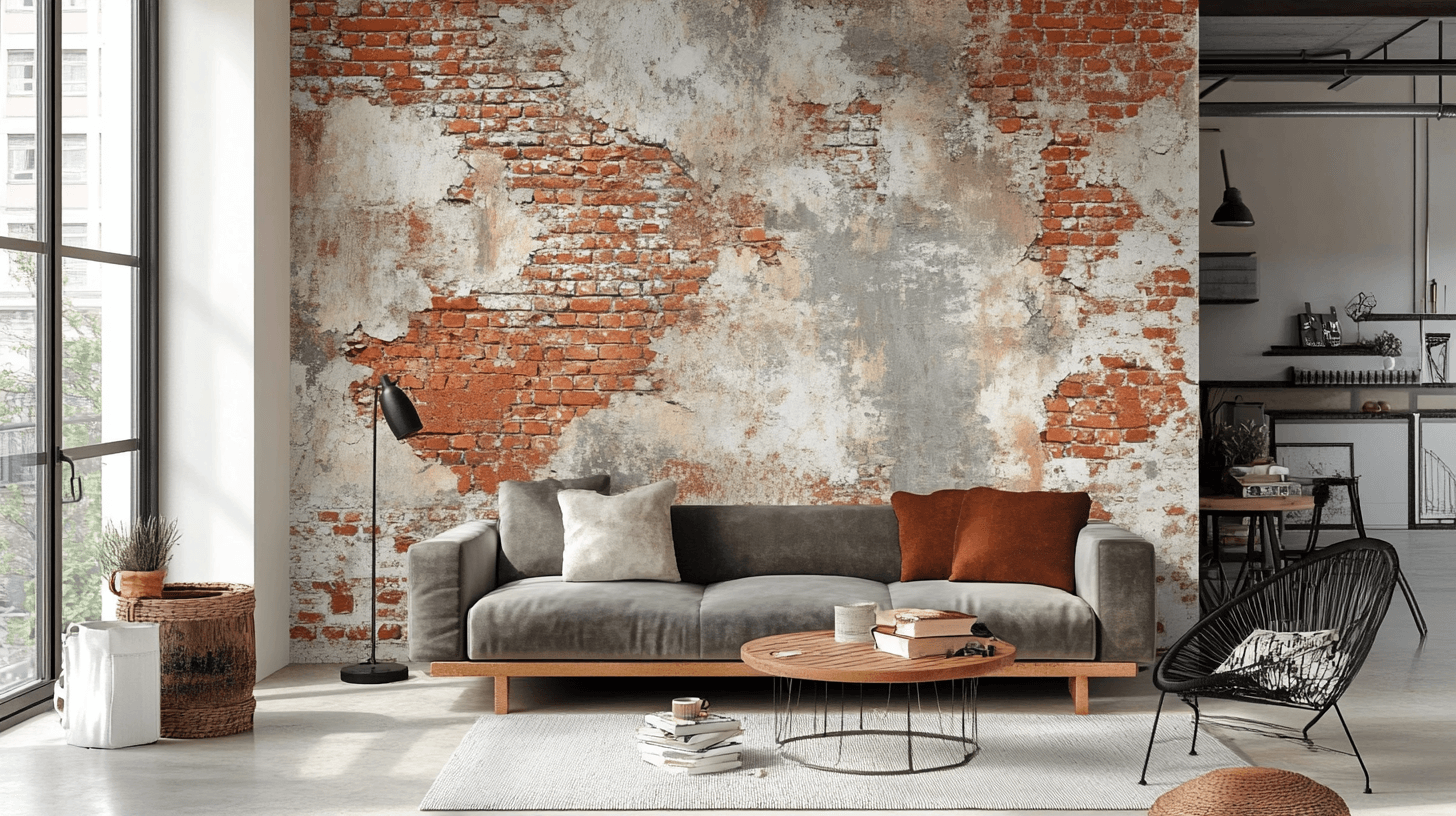 Papier Peint Trompe L'oeil Brique