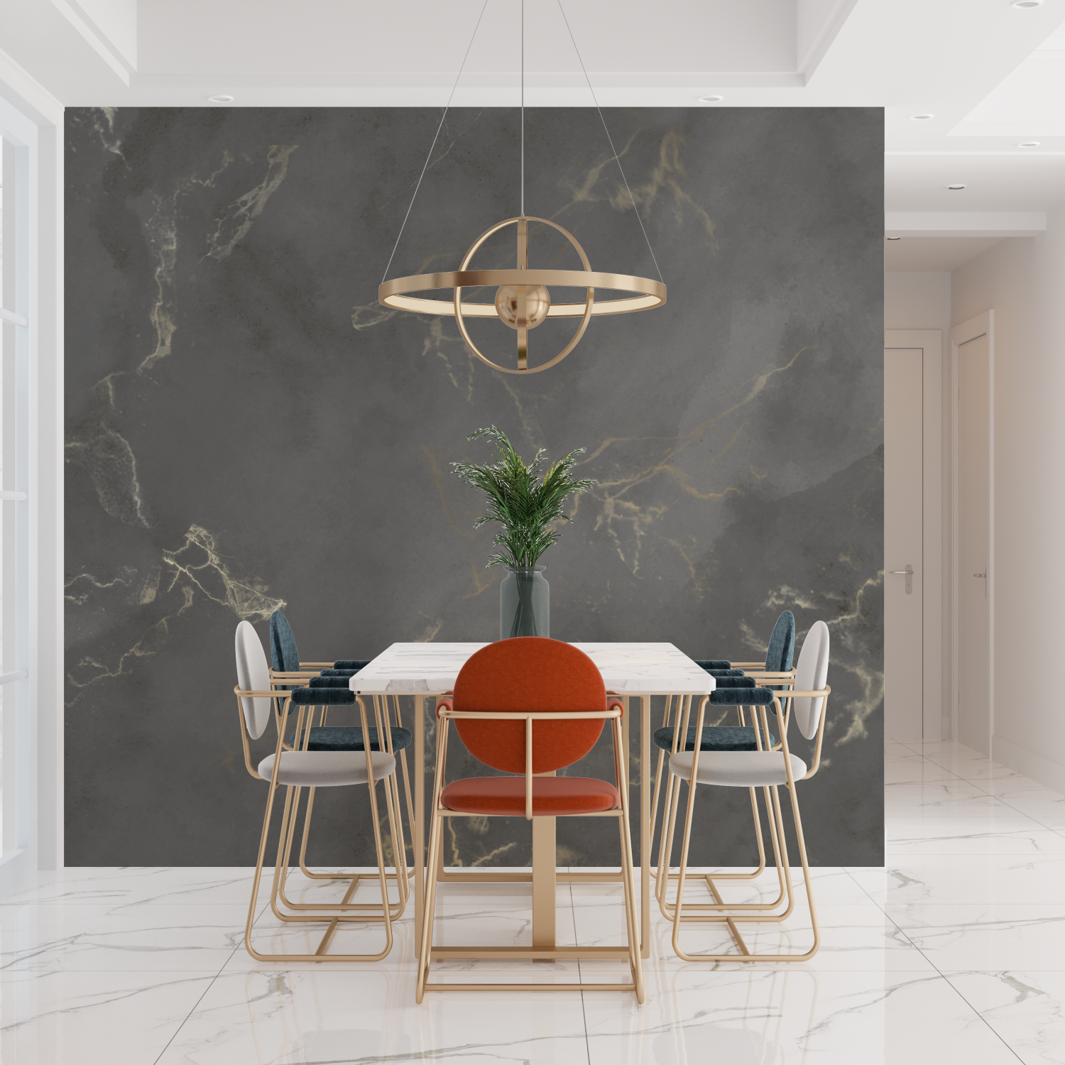 Papier Peint Gris Et Or - mur