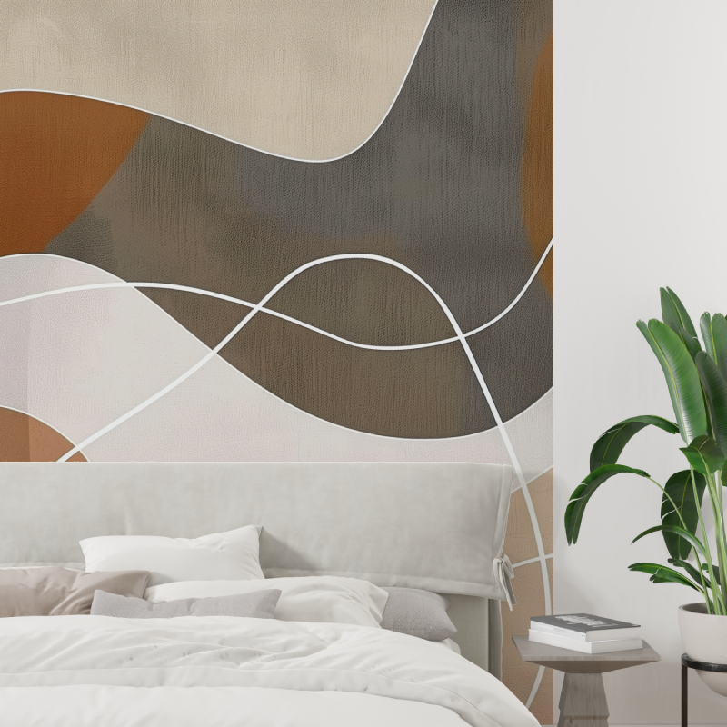 Papier peint panoramique marron tendance tapisserie tendance