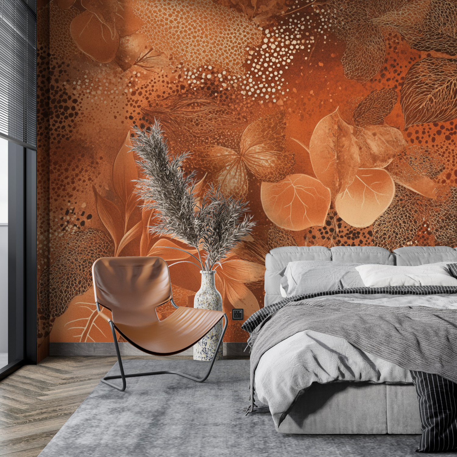 Papier peint terracotta esprit ...mazonienne tapisserie pano