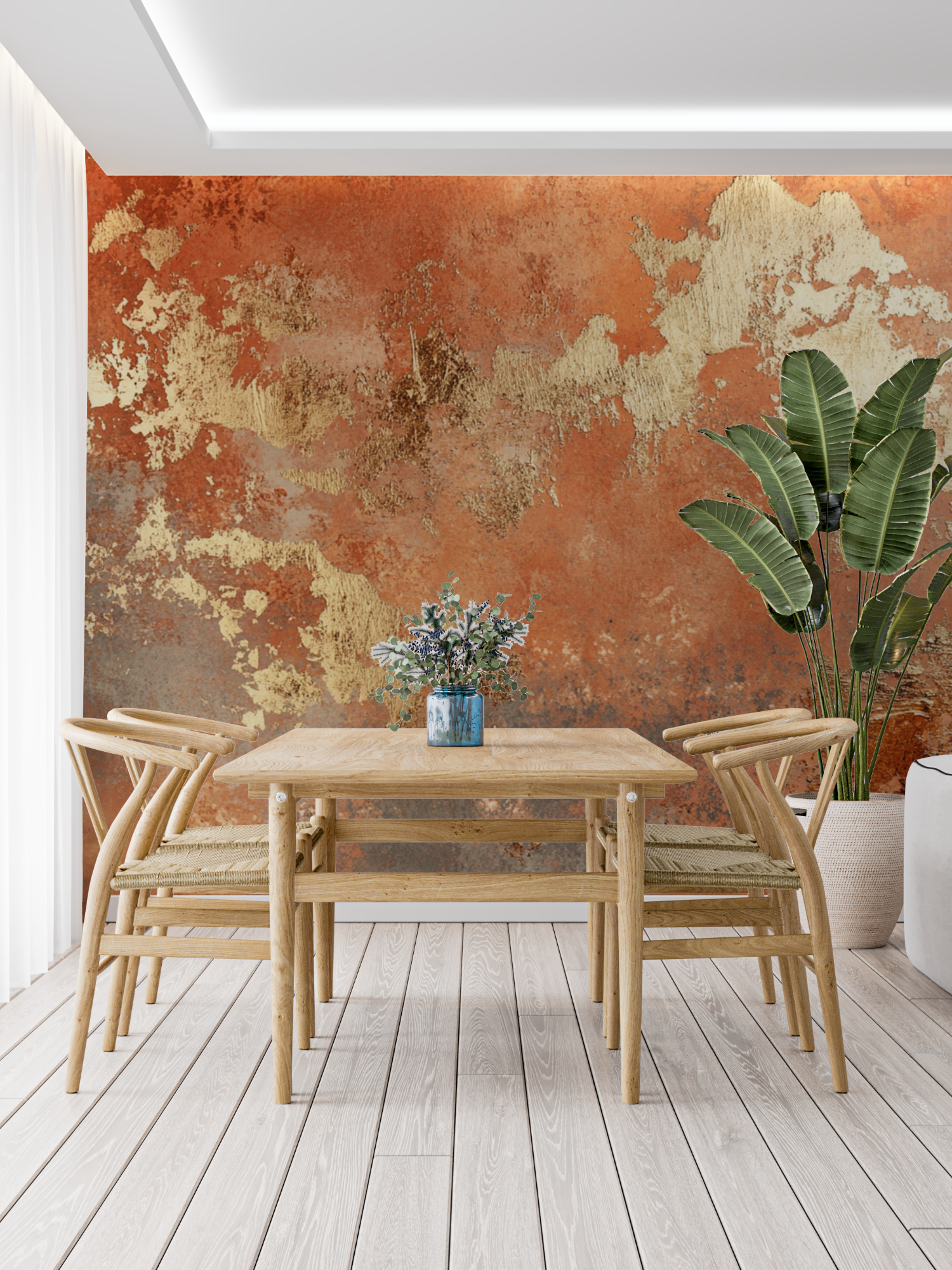 Papier peint terracotta reflets...dores panoramique tendance