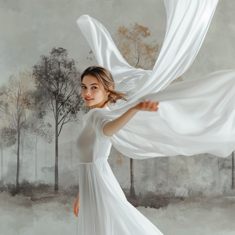 Papier peint arbre gris et marron modele