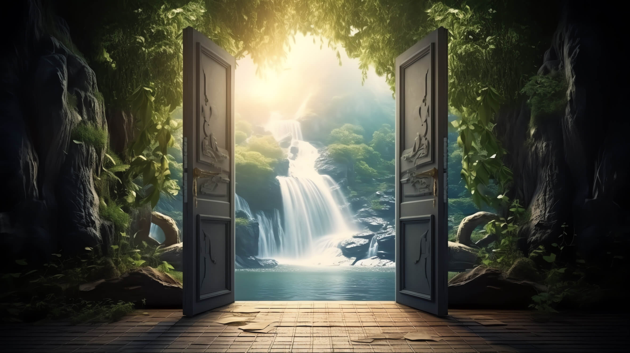 Papier Peint Trompe L Oeil Cascade Zen