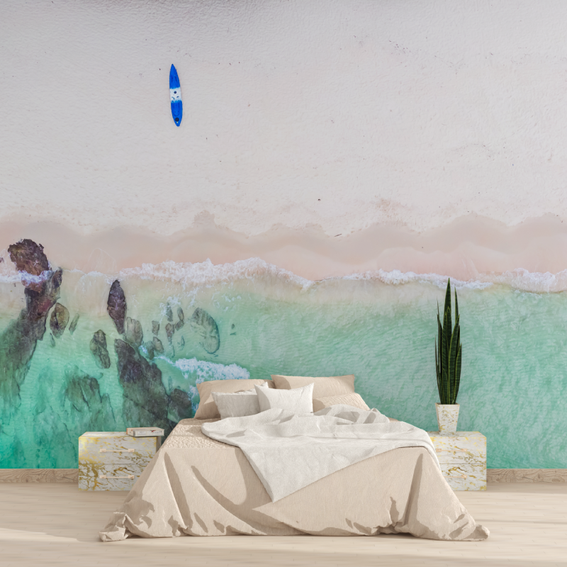 Papier peint aquarelle padel ocean tapisserie 2025