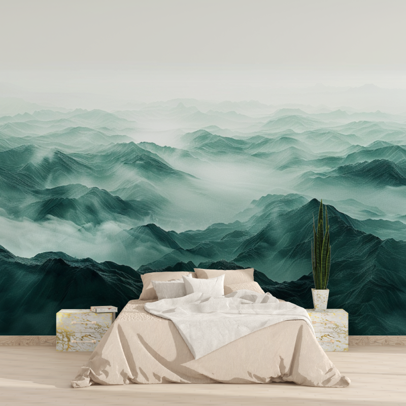 Papier peint salle de bain illu...agnes vert tapisserie 2025