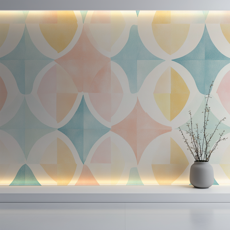 Papier peint vintage retro mur blanc