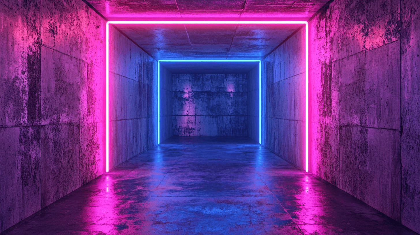 Papier Peint Salle Béton et Néons