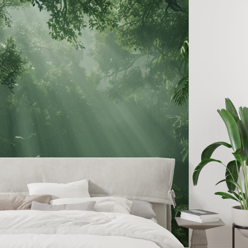 Papier peint immersion dans la foret tapisserie tendance