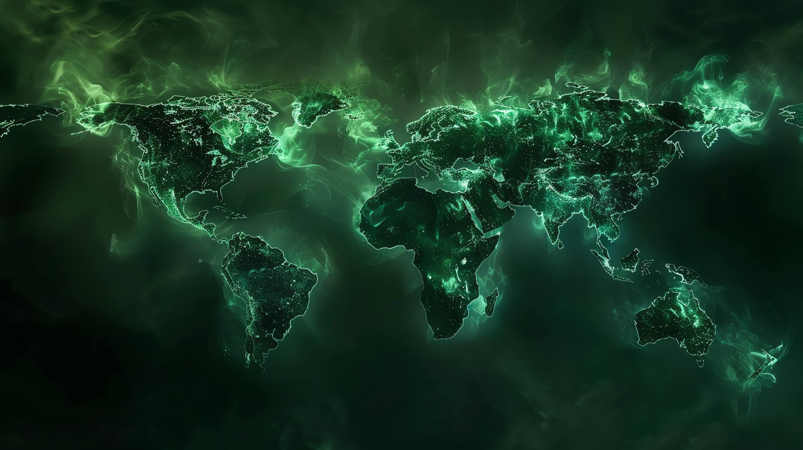 Papier Peint Carte Du Monde Verte Design