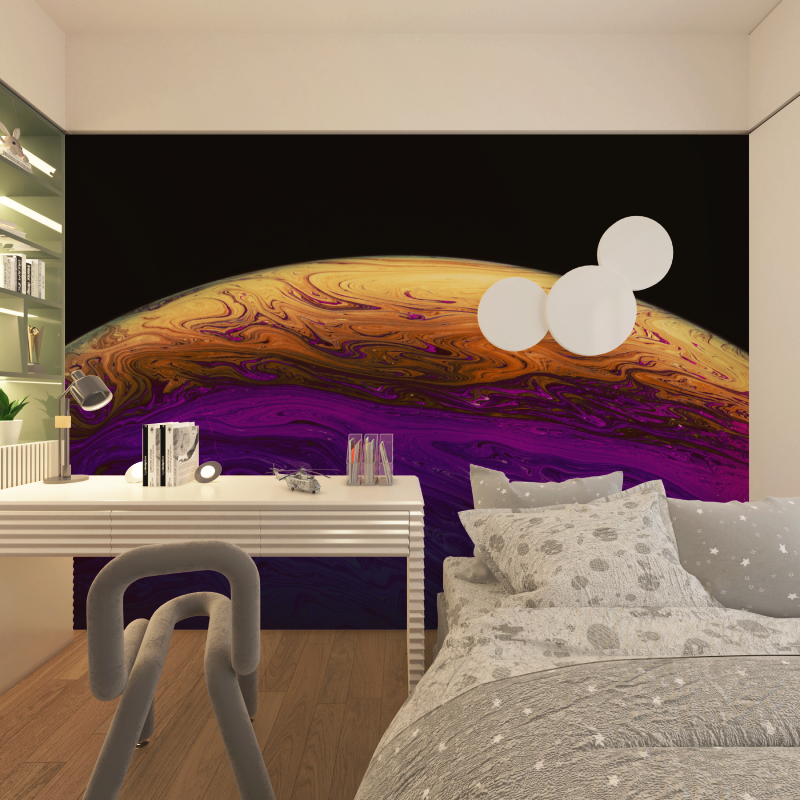Papier peint espace terre abstrait chambre adolescents