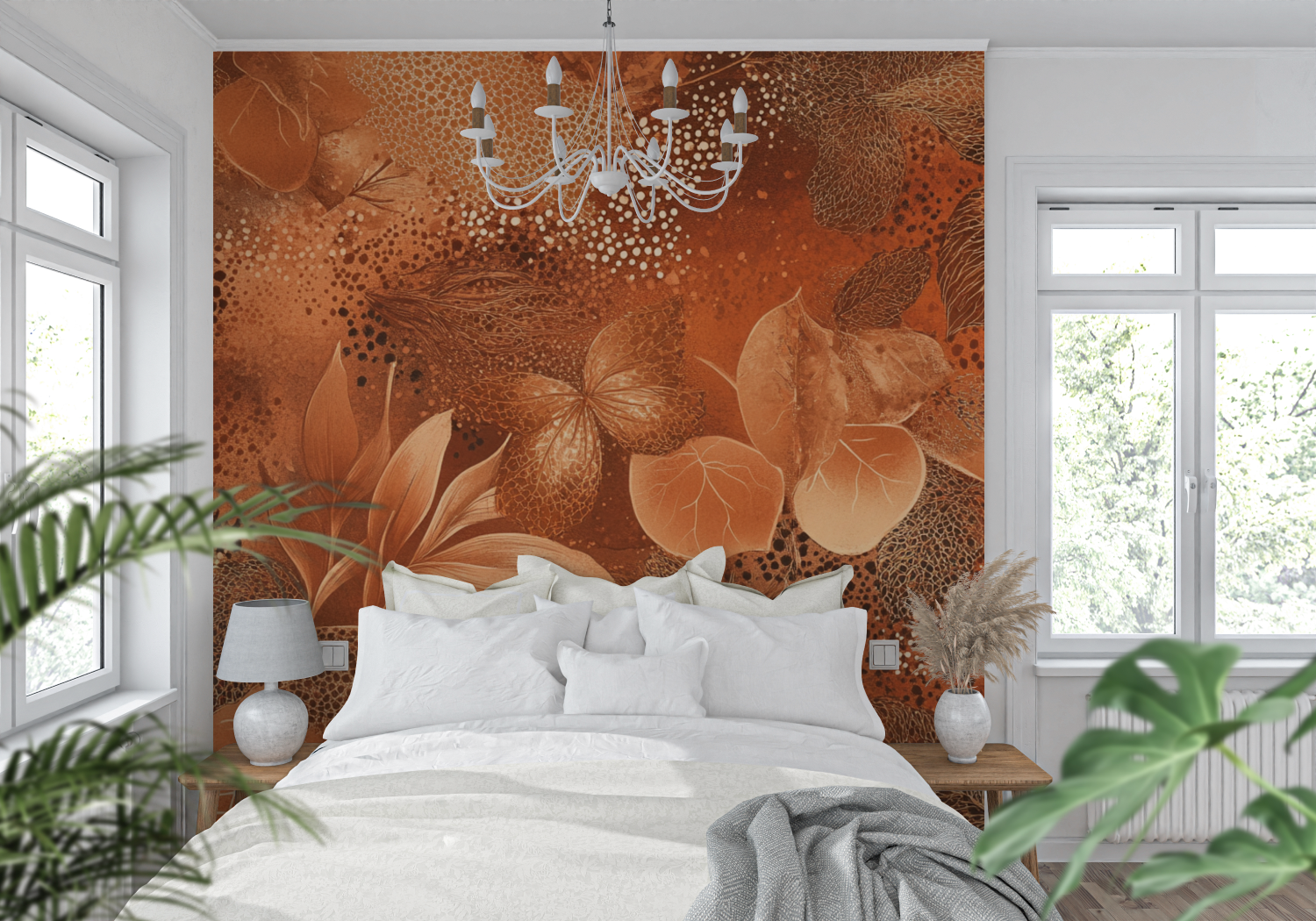 Papier peint terracotta esprit ...e amazonienne tendance mur