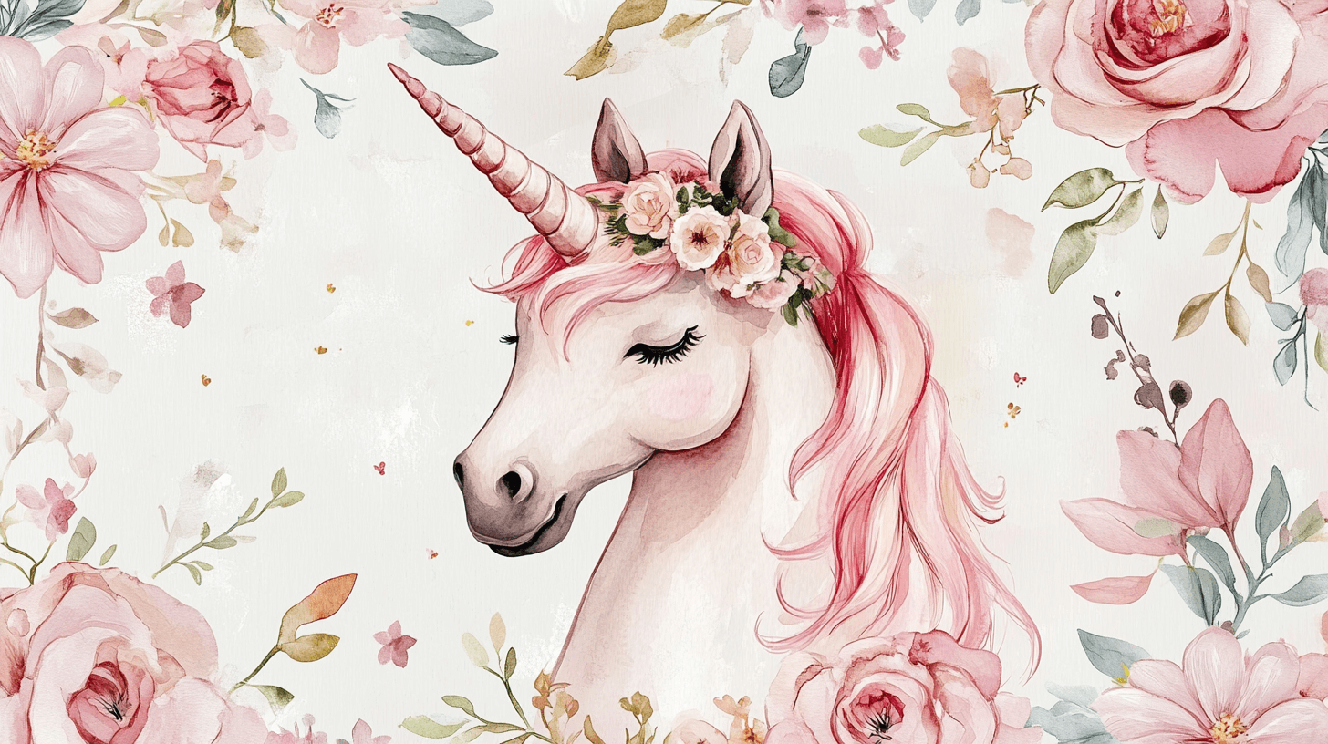 Papier Pein Thème Licorne Flamant