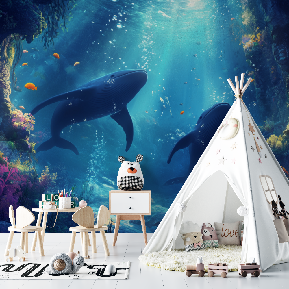 Papier peint marin immersion marine chambre bebe