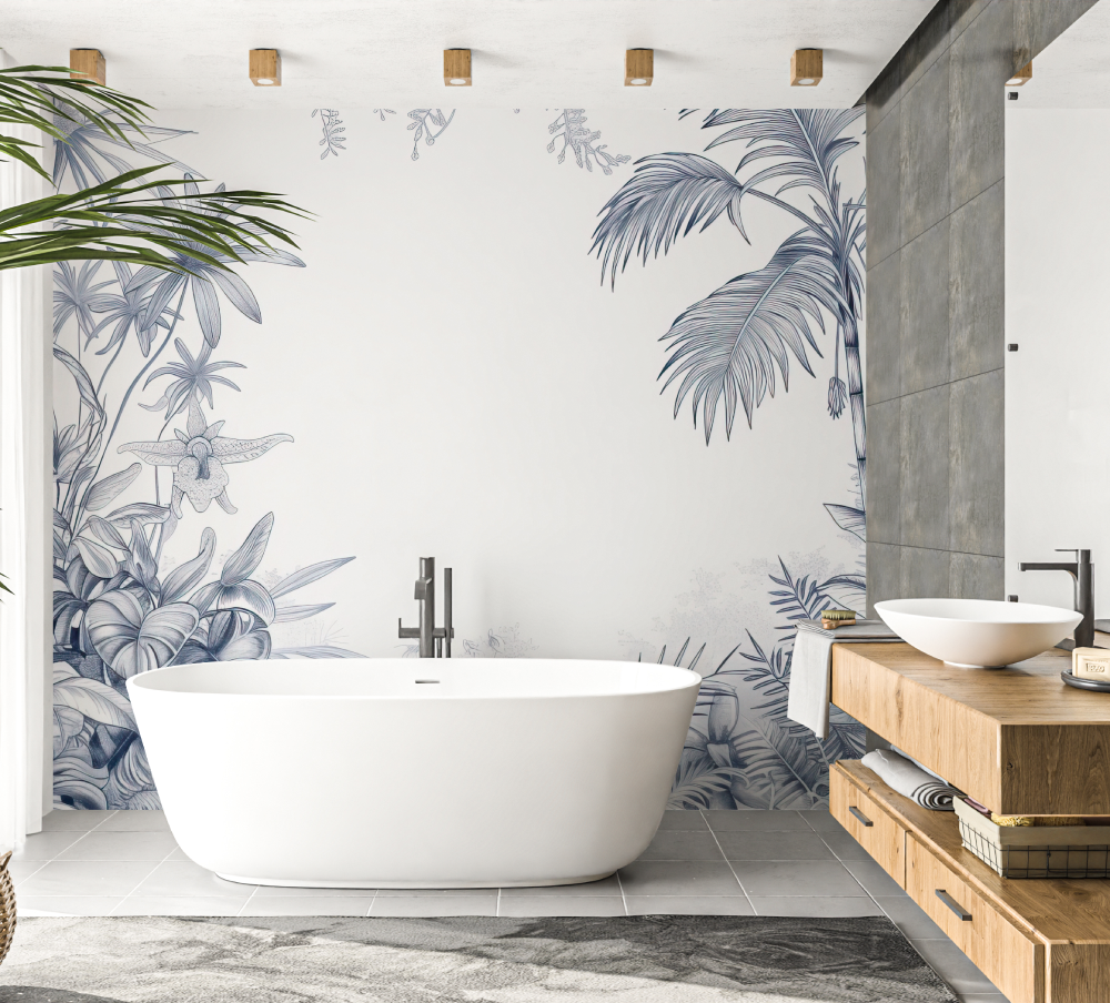 Papier peint special salle de bain salle de bain papier