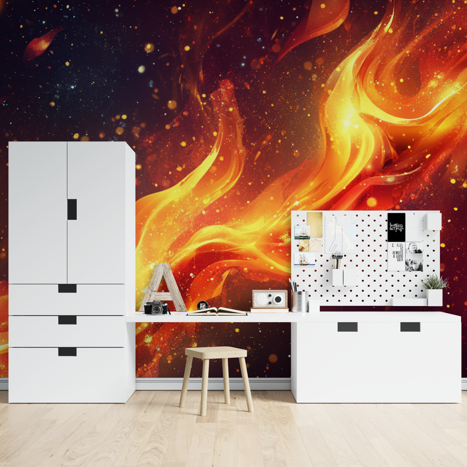 Papier peint burning comet tapisserie spiderman