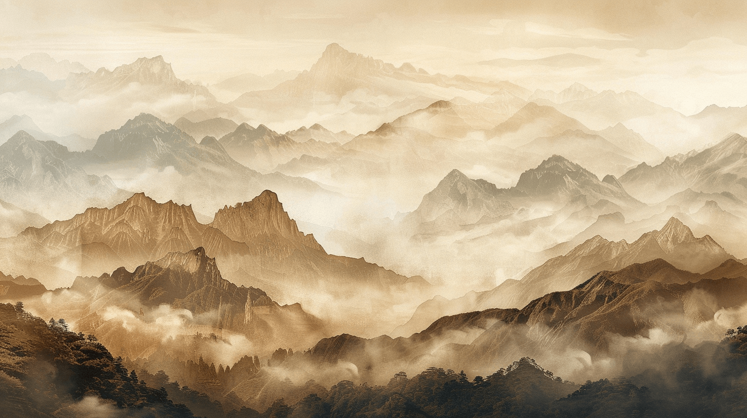 Papier Peint Panoramique Montagnes Terracotta