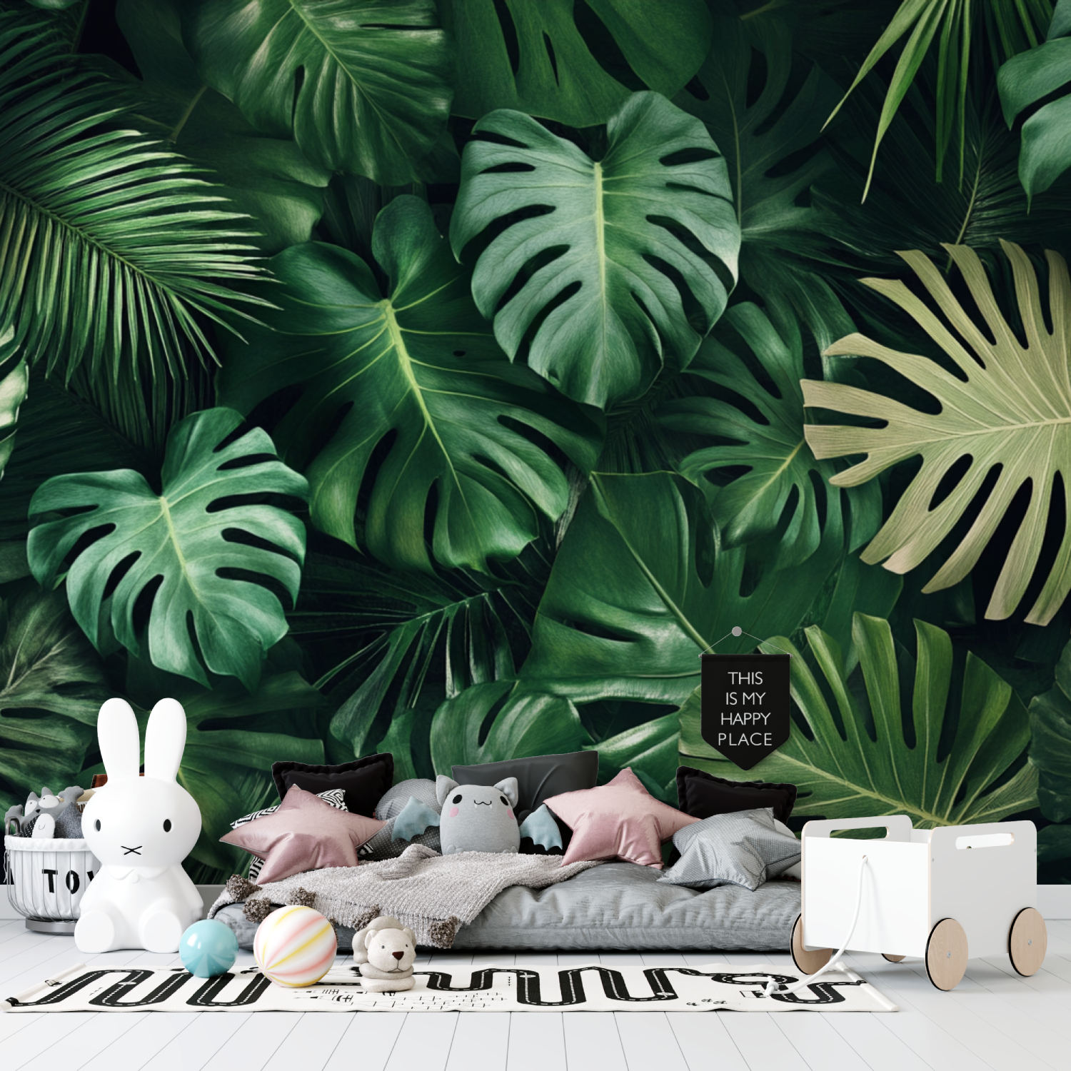 Papier peint plantes tropicales tapisserie garcon