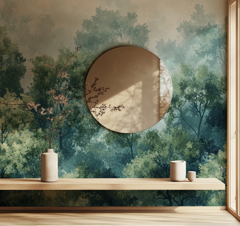 Papier peint arbre nature miroir