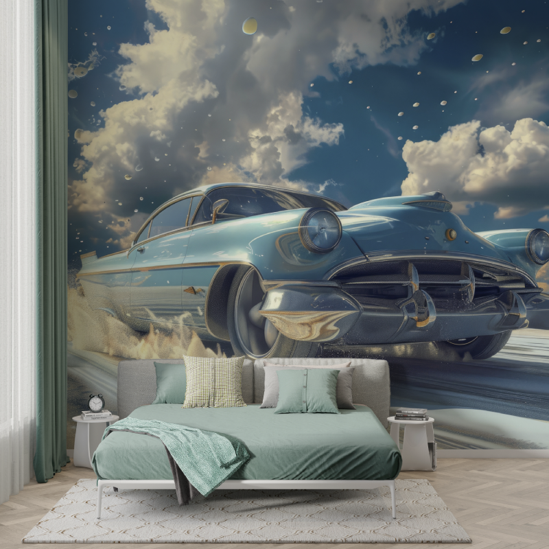 Papier peint voiture vintage murs