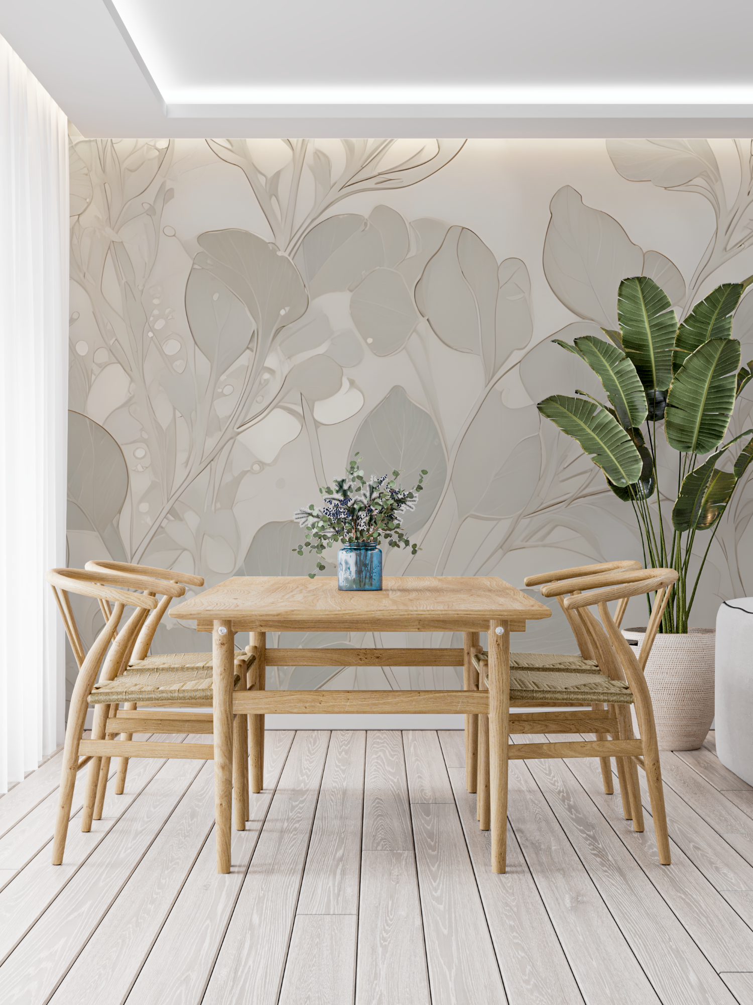 Papier Peint Beige Gris - panoramique-mur