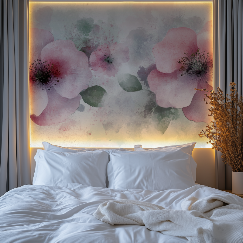 Papier peint fleur geante chambre tendanc