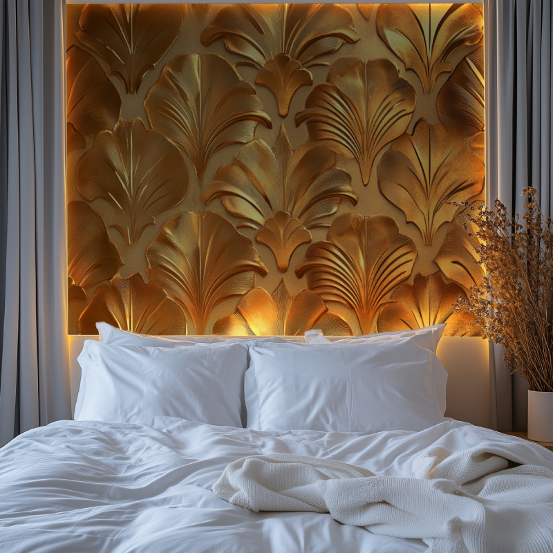 Papier peint vintage or chambre premium