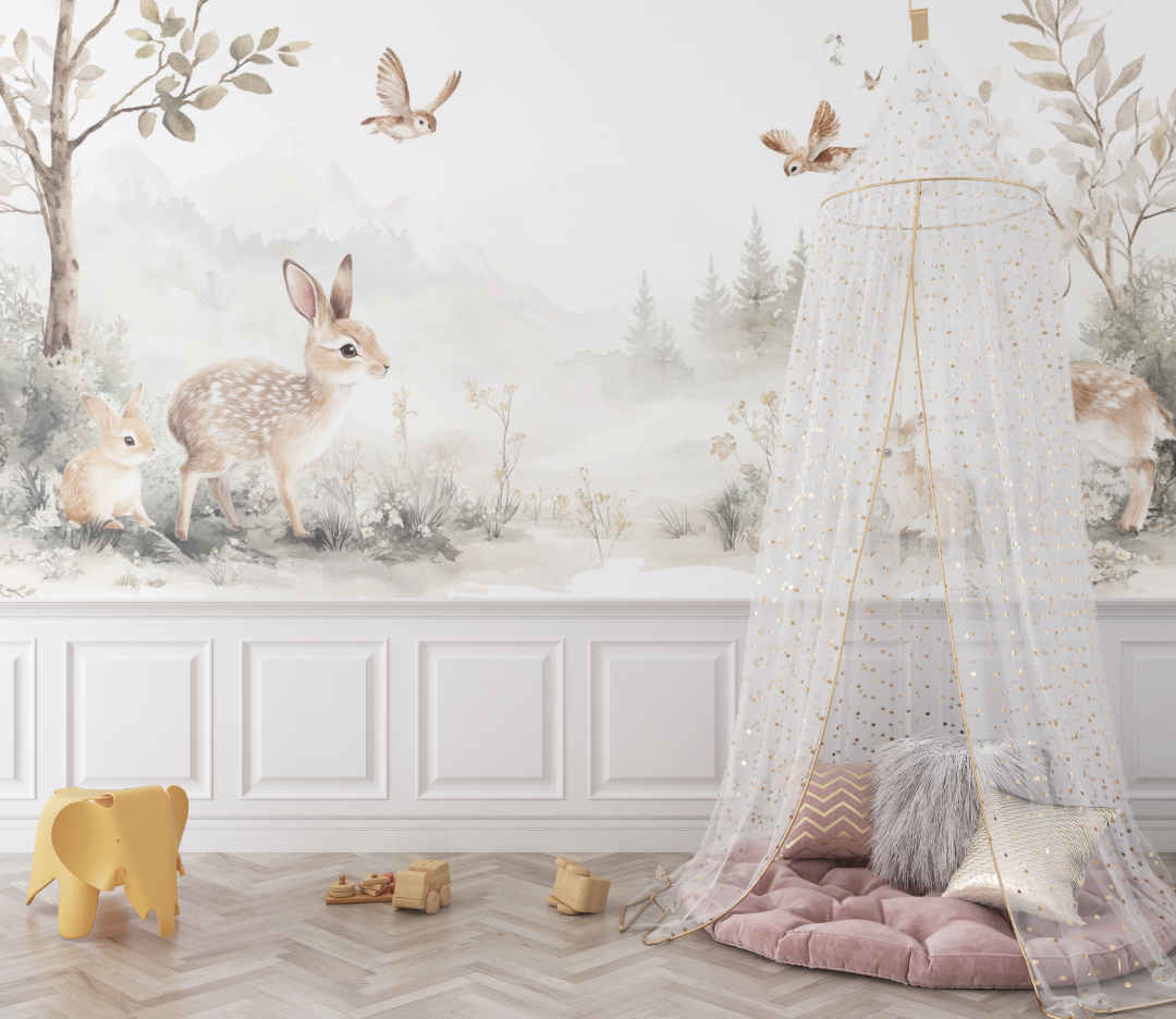 Papier peint foret bebe enchante bebe