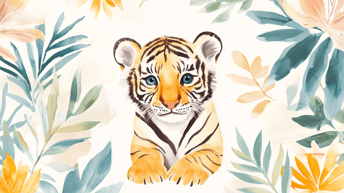 Papier Peint Tigre Et Motifs Ethniques