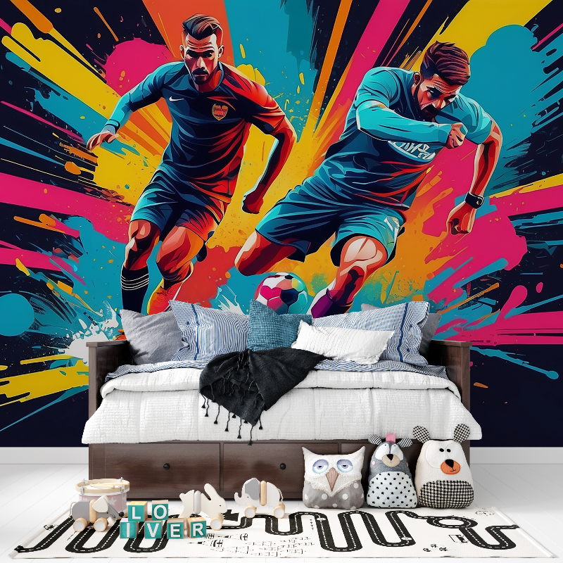 Papiers peint ballon de foot grafitti tapisserie pour ado