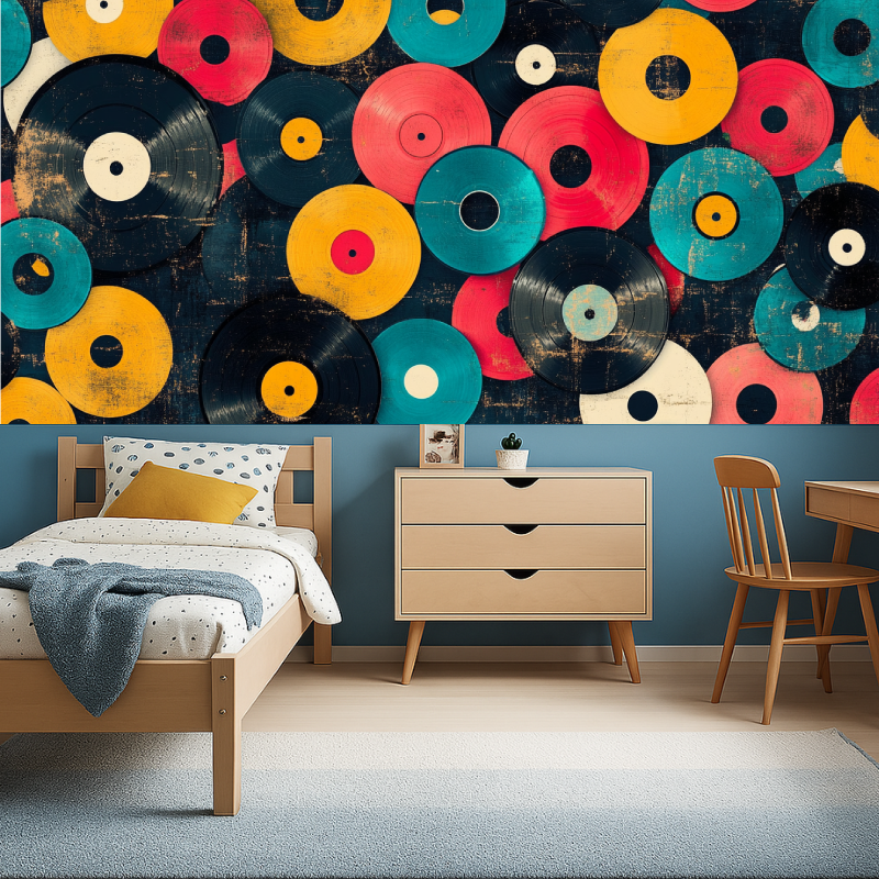 Papier peint vinyles retro garcon456