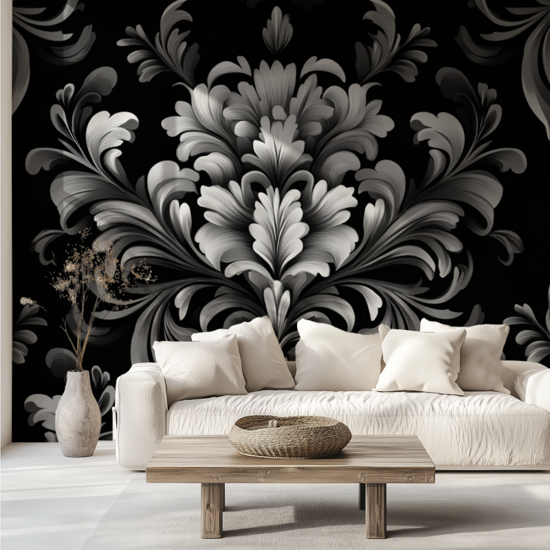 Papier peint vintage monochrome canape tendance