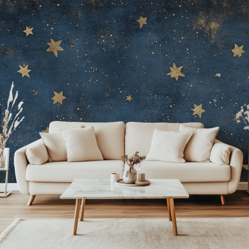 Papier peint vintage japonais etoile canape simple