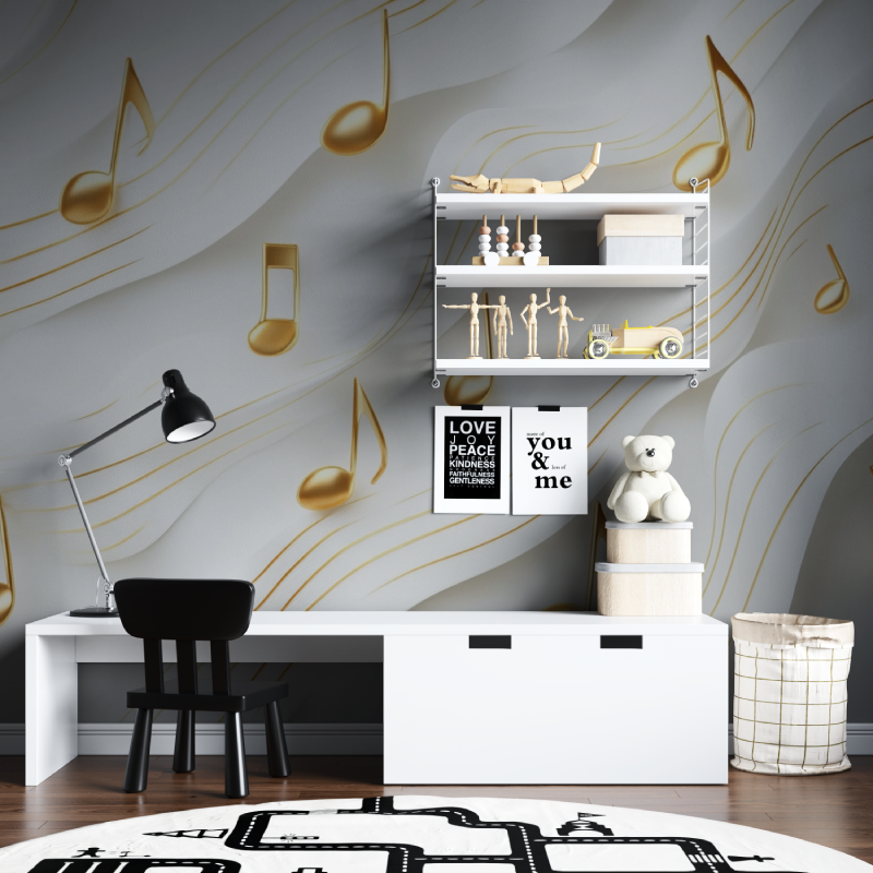 Frise papier peint note de musique tapisserie chambre ados