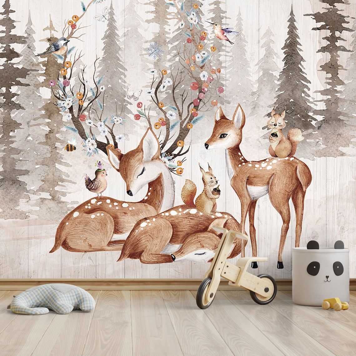 Dieren Behang <br/> Bos- en koninklijk hert