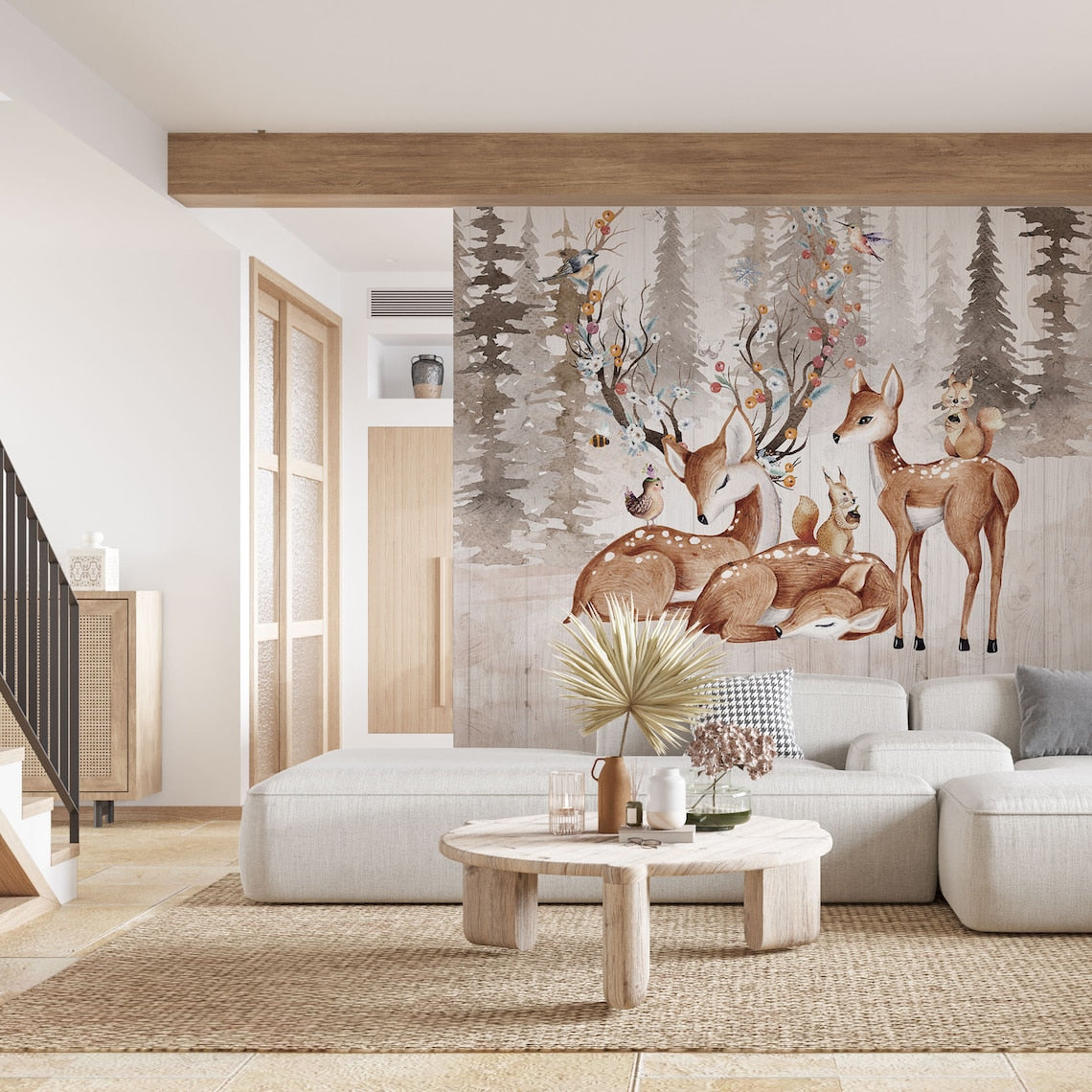 Dieren Behang <br/> Bos- en koninklijk hert