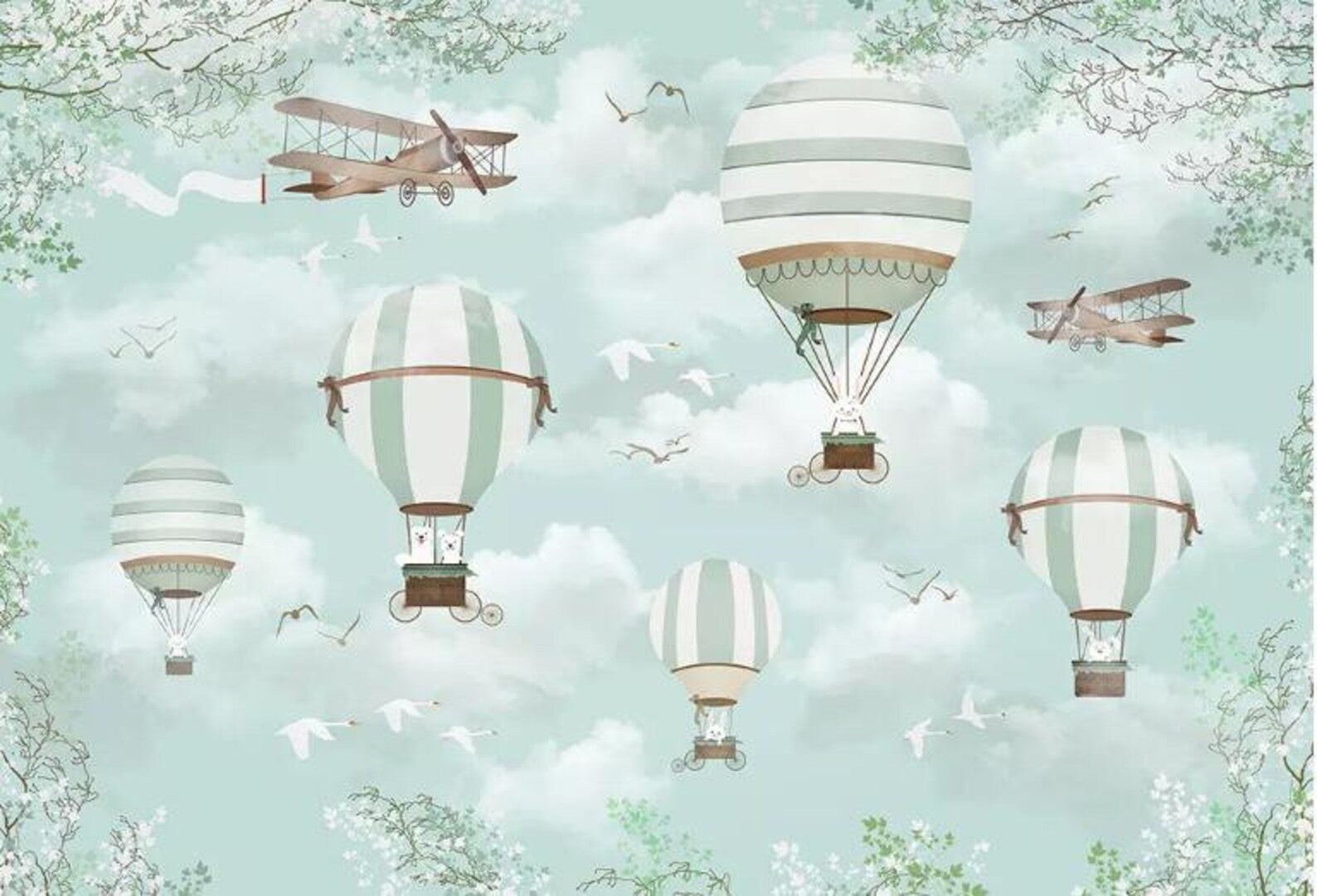 Slaapkamerbehang voor jongensvliegtuig