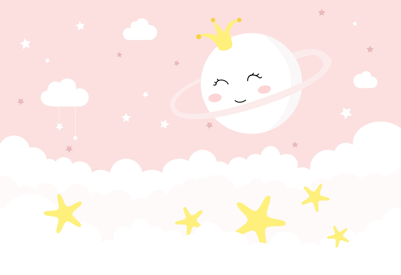 Princess baby bedroom wallpaper