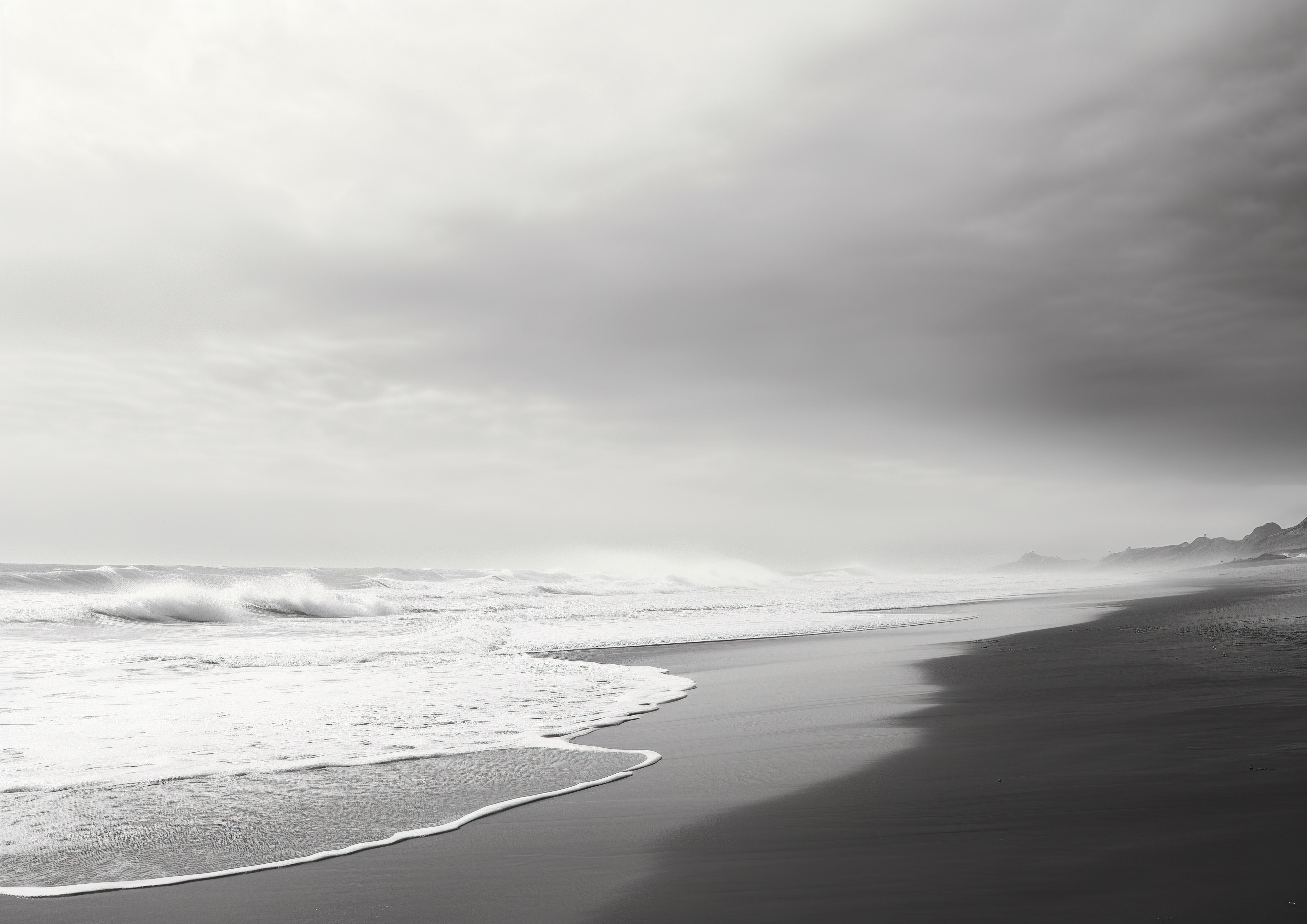 Black and white sea wallpaper