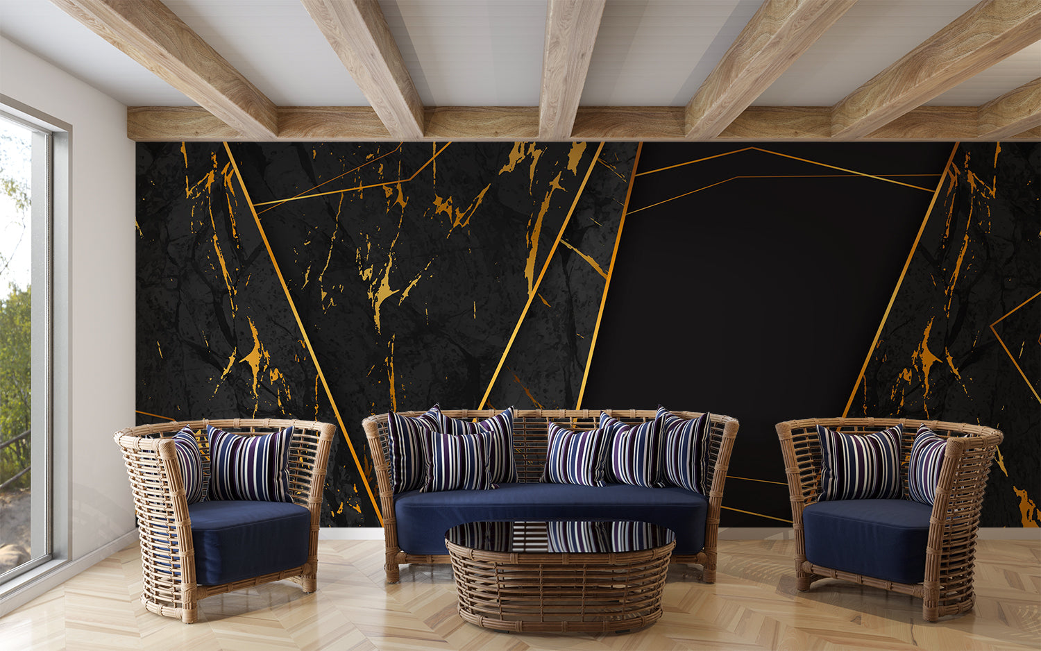 Papier Peint Imitation Marbre Noir