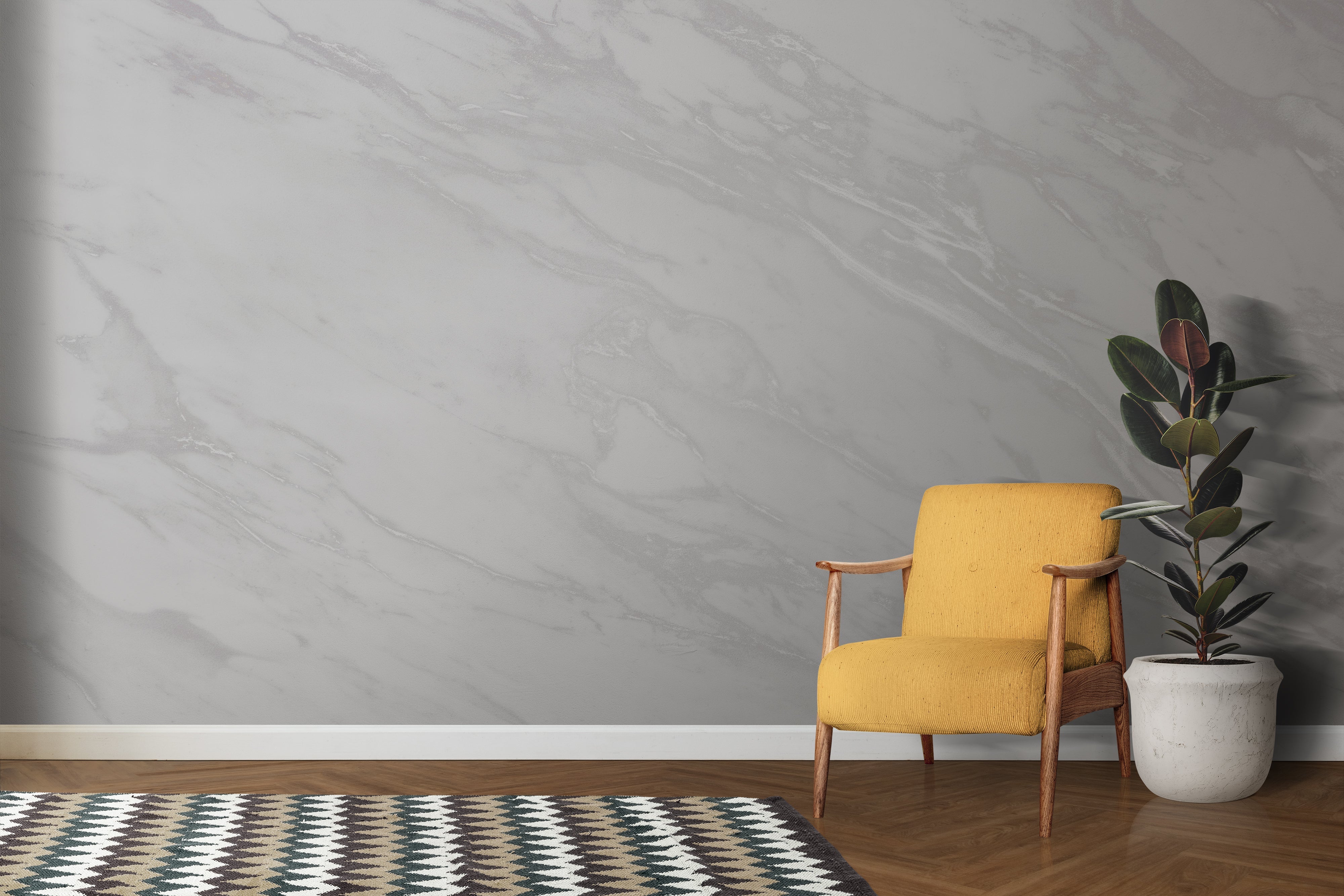 Papier Peint Blanc Marbre