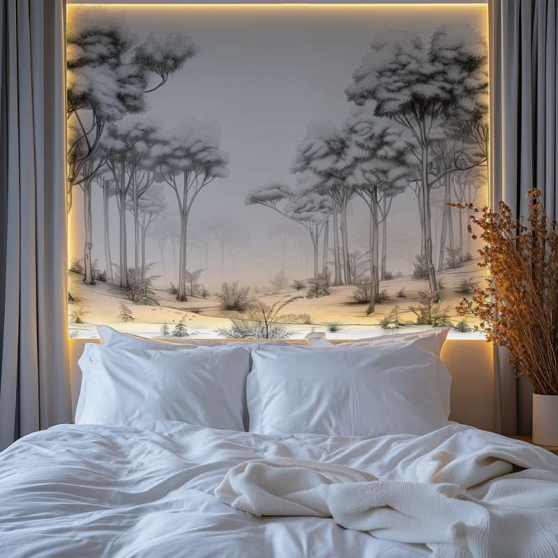 Papier Peint Arbres Aquarelle Tendance