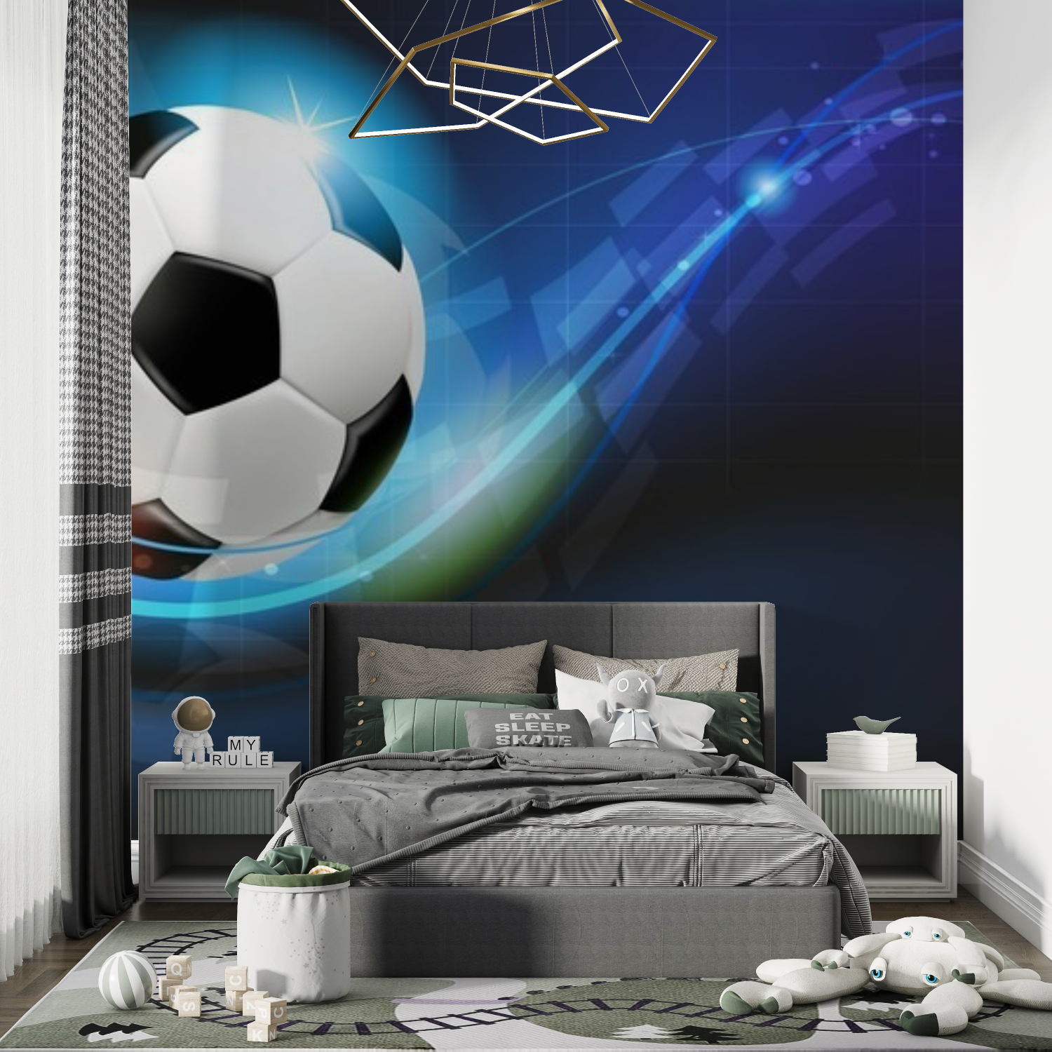 Muurglans voetbalbehang