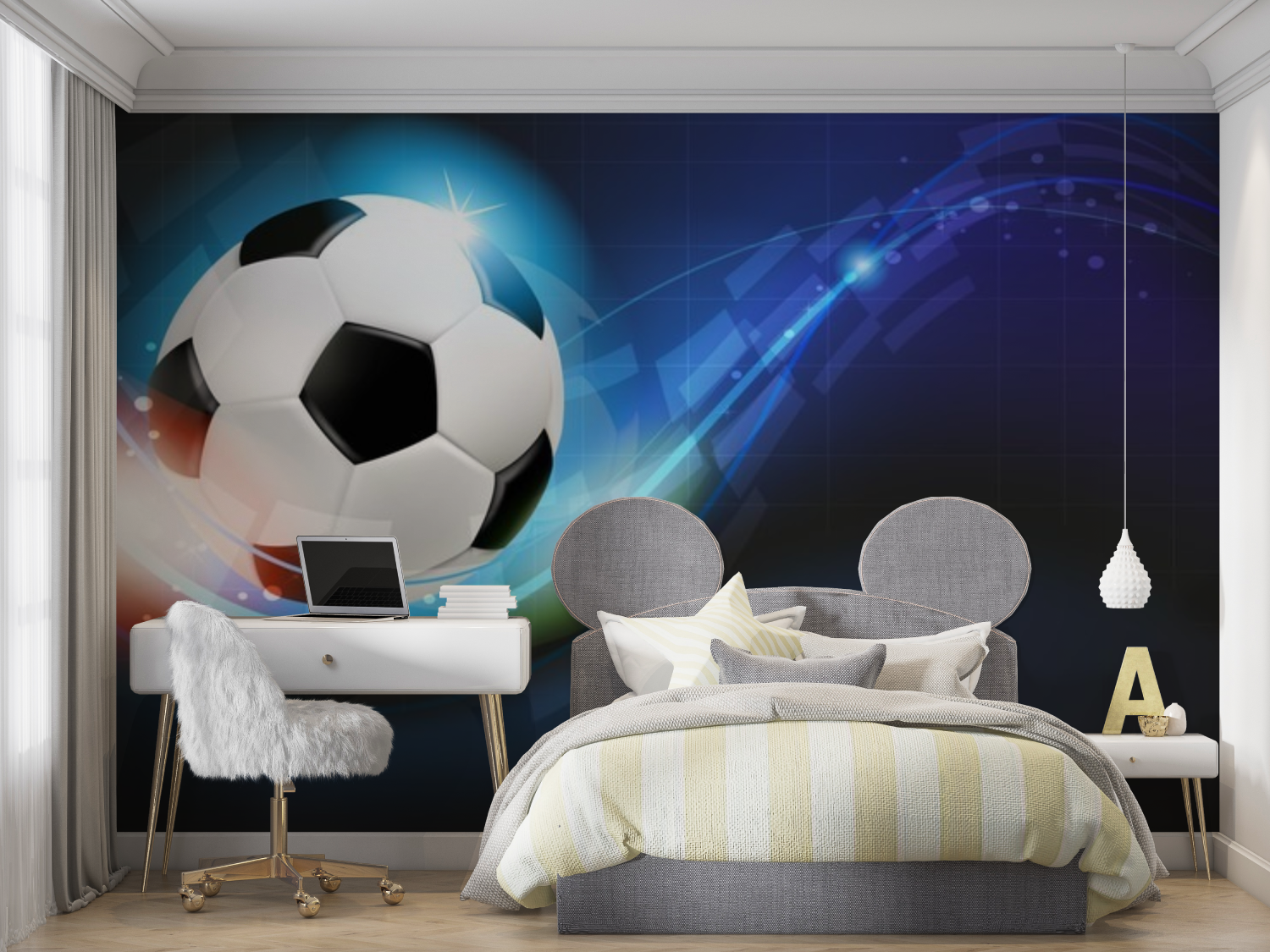 Muurglans voetbalbehang
